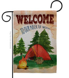 Welcome to our Neck of Wood Camping - Outdoor Nature Vertical Impressions Decorative Flags HG191106 Made In USA