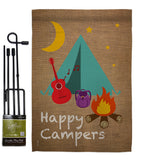 Happy Campers - Outdoor Nature Vertical Impressions Decorative Flags HG109045 Made In USA