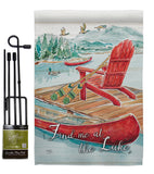 Find Me At The Lake - Outdoor Nature Vertical Impressions Decorative Flags HG109069 Made In USA