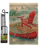 Find Me At The Lake - Outdoor Nature Vertical Impressions Decorative Flags HG109069 Made In USA