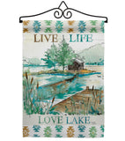 Live Life Lake - Outdoor Nature Vertical Impressions Decorative Flags HG109072 Made In USA