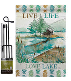 Live Life Lake - Outdoor Nature Vertical Impressions Decorative Flags HG109072 Made In USA