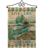 Live Life Lake - Outdoor Nature Vertical Impressions Decorative Flags HG109072 Made In USA