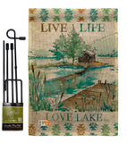 Live Life Lake - Outdoor Nature Vertical Impressions Decorative Flags HG109072 Made In USA