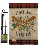 Peace And Lodge - Outdoor Nature Vertical Impressions Decorative Flags HG109074 Made In USA