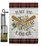 Peace And Lodge - Outdoor Nature Vertical Impressions Decorative Flags HG109074 Made In USA