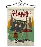 Happy Campers - Outdoor Nature Vertical Impressions Decorative Flags HG137011 Made In USA