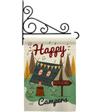 Happy Campers - Outdoor Nature Vertical Impressions Decorative Flags HG137011 Made In USA