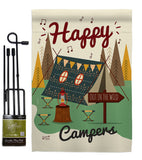 Happy Campers - Outdoor Nature Vertical Impressions Decorative Flags HG137011 Made In USA