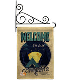 Welcome Campsite - Outdoor Nature Vertical Impressions Decorative Flags HG137061 Made In USA