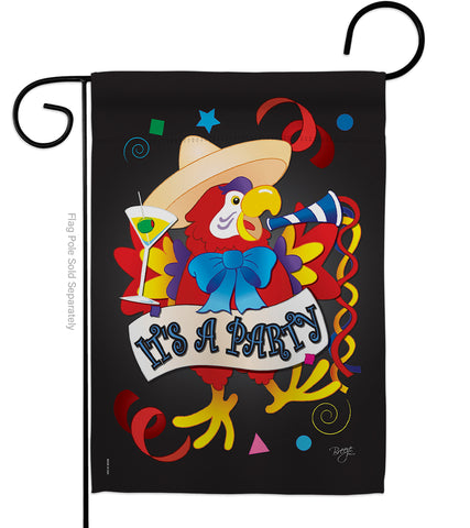 It's a Party Parrot - Party & Celebration Special Occasion Vertical Impressions Decorative Flags HG115040 Made In USA