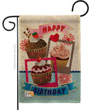 Birthday Cupcake - Party & Celebration Special Occasion Vertical Impressions Decorative Flags HG115096 Made In USA