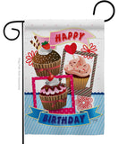 Birthday Cupcake - Party & Celebration Special Occasion Vertical Impressions Decorative Flags HG115096 Made In USA