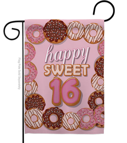Sweet sixteen - Party & Celebration Special Occasion Vertical Impressions Decorative Flags HG115175 Made In USA