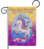 Unicorn Sweet Birthday - Party & Celebration Special Occasion Vertical Impressions Decorative Flags HG137164 Made In USA