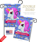 Magical Unicorn Birthday - Party & Celebration Special Occasion Vertical Impressions Decorative Flags HG192067 Made In USA