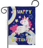 Cute Unicorn Birthday - Party & Celebration Special Occasion Vertical Impressions Decorative Flags HG192166 Made In USA