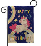 Cute Unicorn Birthday - Party & Celebration Special Occasion Vertical Impressions Decorative Flags HG192166 Made In USA