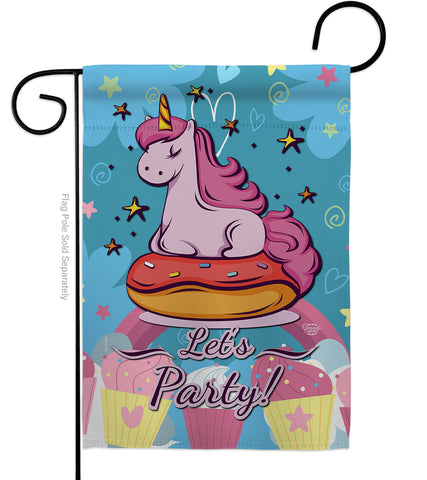 Unicorn Party - Party & Celebration Special Occasion Vertical Impressions Decorative Flags HG192170 Made In USA