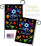 Happy Purim - Party & Celebration Special Occasion Vertical Impressions Decorative Flags HG192592 Made In USA