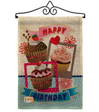 Birthday Cupcake - Party & Celebration Special Occasion Vertical Impressions Decorative Flags HG115096 Made In USA