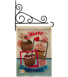 Birthday Cupcake - Party & Celebration Special Occasion Vertical Impressions Decorative Flags HG115096 Made In USA