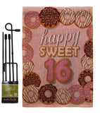 Sweet sixteen - Party & Celebration Special Occasion Vertical Impressions Decorative Flags HG115175 Made In USA