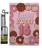 Sweet sixteen - Party & Celebration Special Occasion Vertical Impressions Decorative Flags HG115175 Made In USA