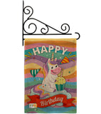Unicorn Happy Birthday - Party & Celebration Special Occasion Vertical Impressions Decorative Flags HG137055 Made In USA