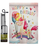 Unicorn Birthday - Party & Celebration Special Occasion Vertical Impressions Decorative Flags HG137163 Made In USA