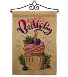 Birthday Cupcak - Party & Celebration Special Occasion Vertical Impressions Decorative Flags HG137234 Made In USA