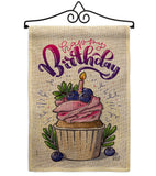 Birthday Cupcak - Party & Celebration Special Occasion Vertical Impressions Decorative Flags HG137234 Made In USA
