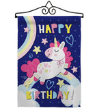 Cute Unicorn Birthday - Party & Celebration Special Occasion Vertical Impressions Decorative Flags HG192166 Made In USA