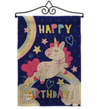 Cute Unicorn Birthday - Party & Celebration Special Occasion Vertical Impressions Decorative Flags HG192166 Made In USA
