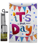 It's Your Day - Party & Celebration Special Occasion Vertical Impressions Decorative Flags HG192169 Made In USA