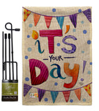 It's Your Day - Party & Celebration Special Occasion Vertical Impressions Decorative Flags HG192169 Made In USA