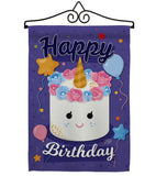 Unicorn Birthday Cake - Party & Celebration Special Occasion Vertical Impressions Decorative Flags HG192171 Made In USA