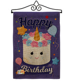 Unicorn Birthday Cake - Party & Celebration Special Occasion Vertical Impressions Decorative Flags HG192171 Made In USA