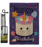 Unicorn Birthday Cake - Party & Celebration Special Occasion Vertical Impressions Decorative Flags HG192171 Made In USA