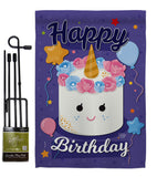 Unicorn Birthday Cake - Party & Celebration Special Occasion Vertical Impressions Decorative Flags HG192171 Made In USA