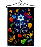 Happy Purim - Party & Celebration Special Occasion Vertical Impressions Decorative Flags HG192592 Made In USA