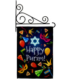 Happy Purim - Party & Celebration Special Occasion Vertical Impressions Decorative Flags HG192592 Made In USA