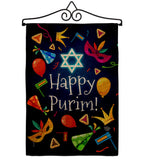 Happy Purim - Party & Celebration Special Occasion Vertical Impressions Decorative Flags HG192592 Made In USA