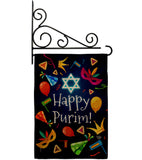 Happy Purim - Party & Celebration Special Occasion Vertical Impressions Decorative Flags HG192592 Made In USA