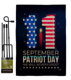 Memory Of 9/11 - Patriotic Americana Horizontal Impressions Decorative Flags HG120245 Made In USA