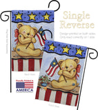 Pat Bear - Patriotic Americana Vertical Impressions Decorative Flags HG111006 Made In USA