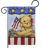 Pat Bear - Patriotic Americana Vertical Impressions Decorative Flags HG111006 Made In USA