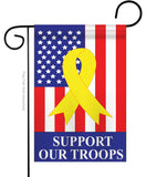 Support Our Troops - Patriotic Americana Vertical Applique Decorative Flags HG111042