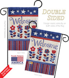 Welcome Patriotic - Patriotic Americana Vertical Impressions Decorative Flags HG111056 Made In USA