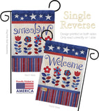 Welcome Patriotic - Patriotic Americana Vertical Impressions Decorative Flags HG111056 Made In USA